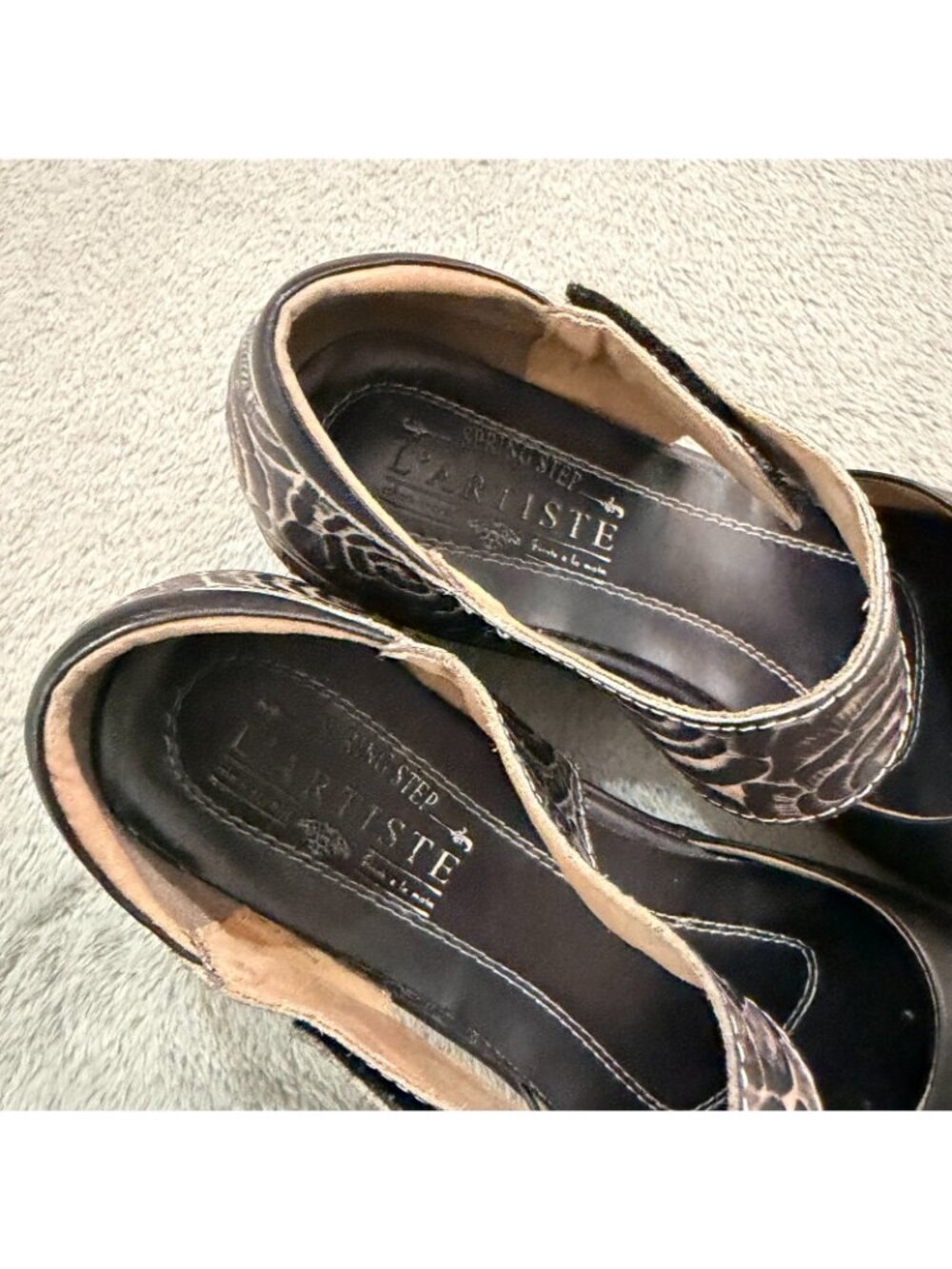 L'artiste By Spring Step Pansy Mary Jane Black Leather Shoes 40 US 9 - Picture 3 of 8